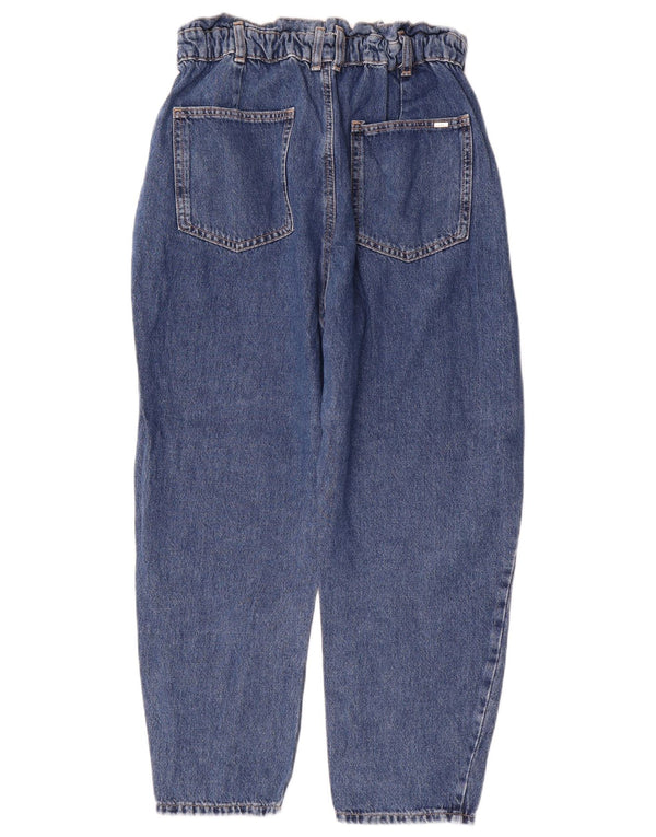 Zara Jean court taille haute pour femme EU 38 Small W28 L25 Bleu Coton