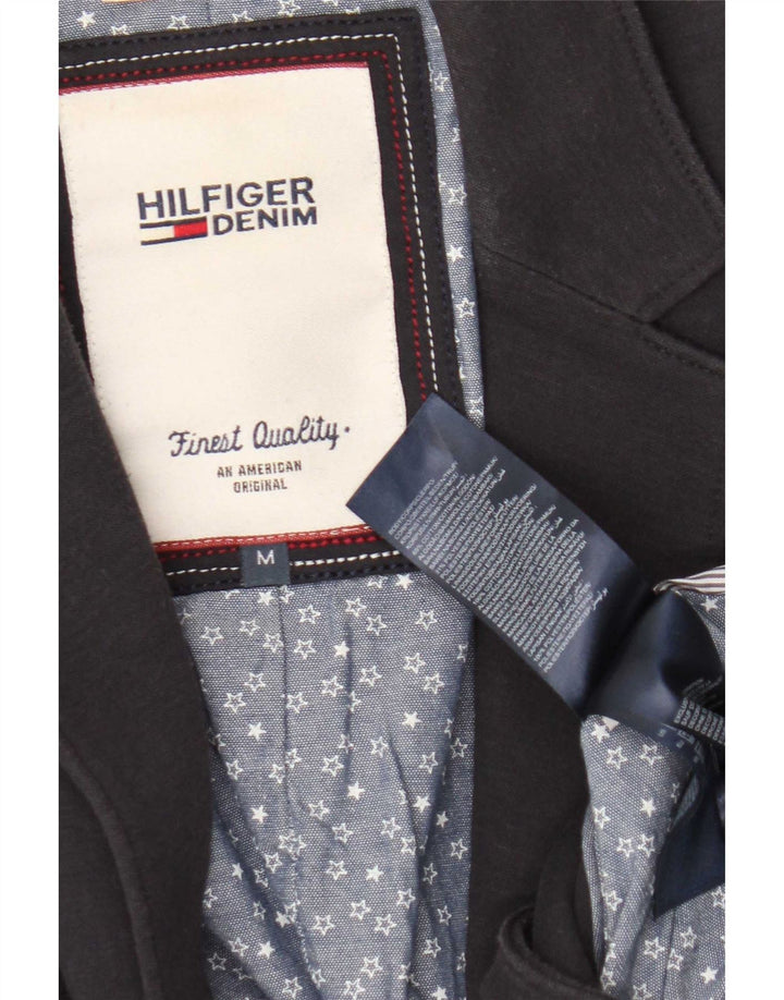 Tommy Hilfiger Veste blazer à 1 bouton pour femme UK 12 Bleu marine moyen Coton