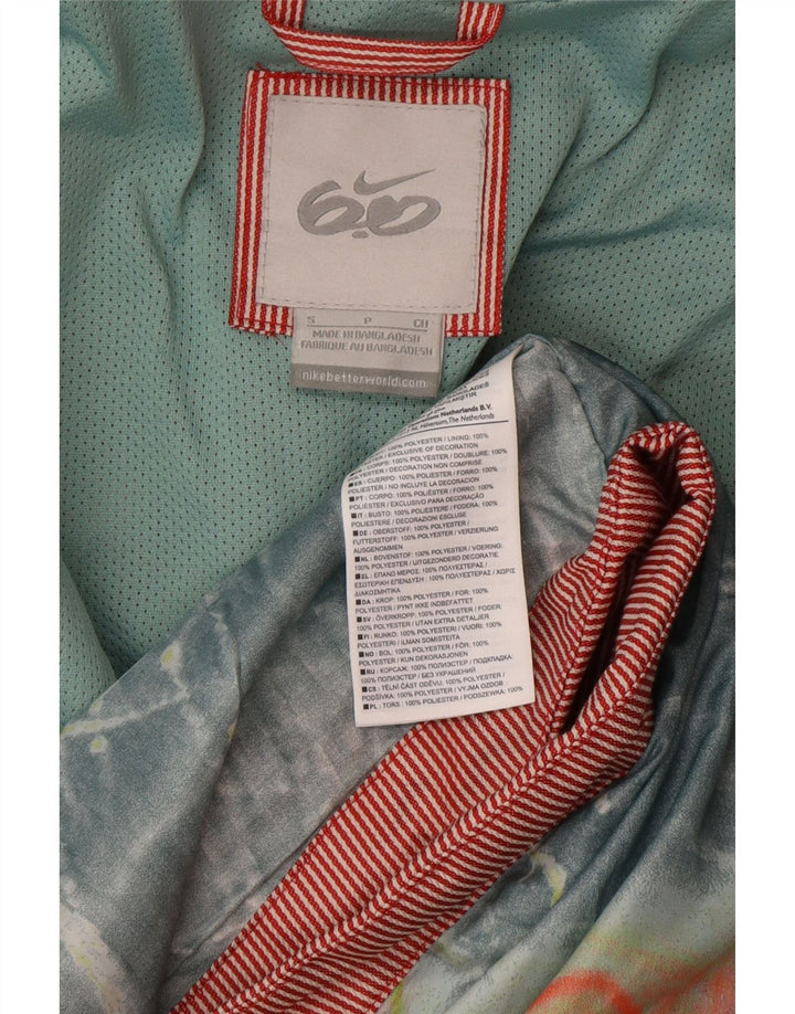NIKE Veste coupe-vent à capuche pour femme UK 10 Petit polyester à fines rayures rouges
