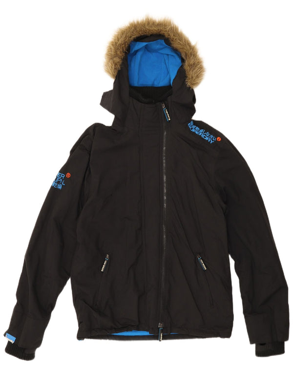 SUPERDRY Veste coupe-vent à capuche pour homme UK 40 Large Noir