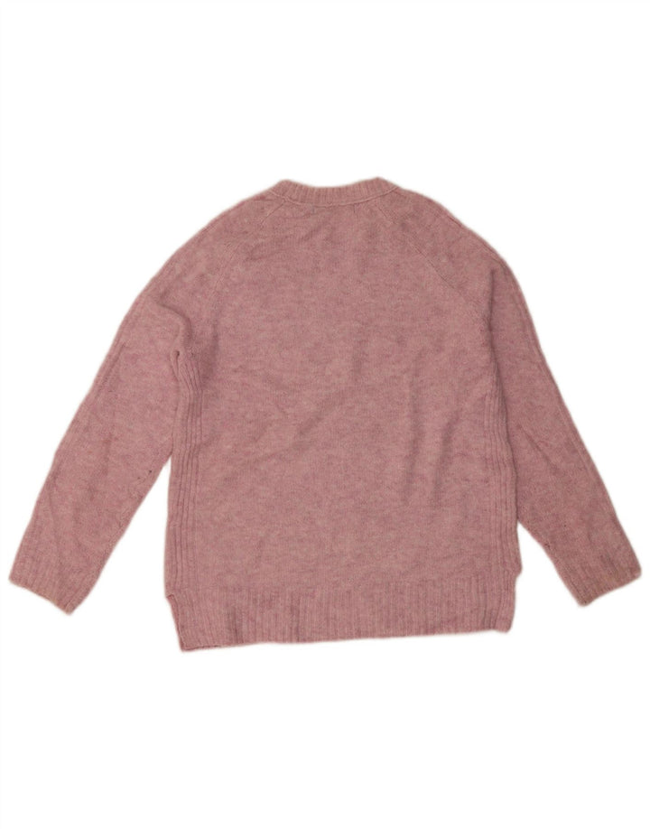 Marks & Spencer Pull ras du cou pour femme en acrylique moucheté rose petit