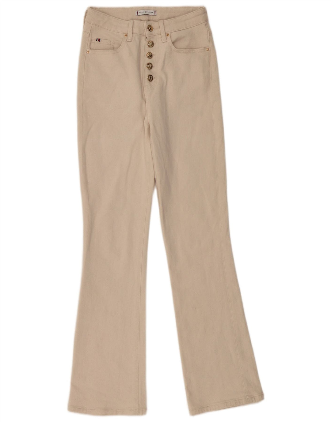 TOMMY HILFIGER Jean Flare Femme W26 L30 Coton Beige