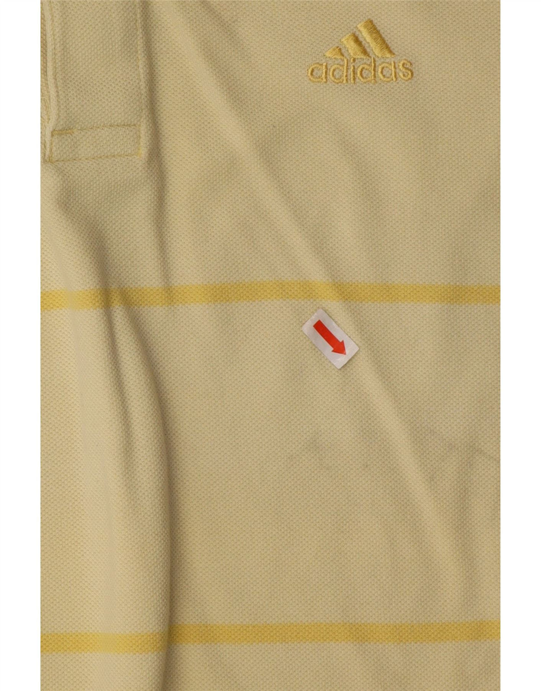 Adidas Polo Homme Petit Coton Rayé Jaune