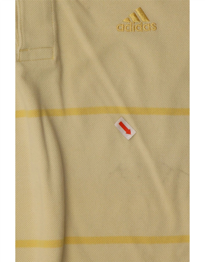 Adidas Polo Homme Petit Coton Rayé Jaune
