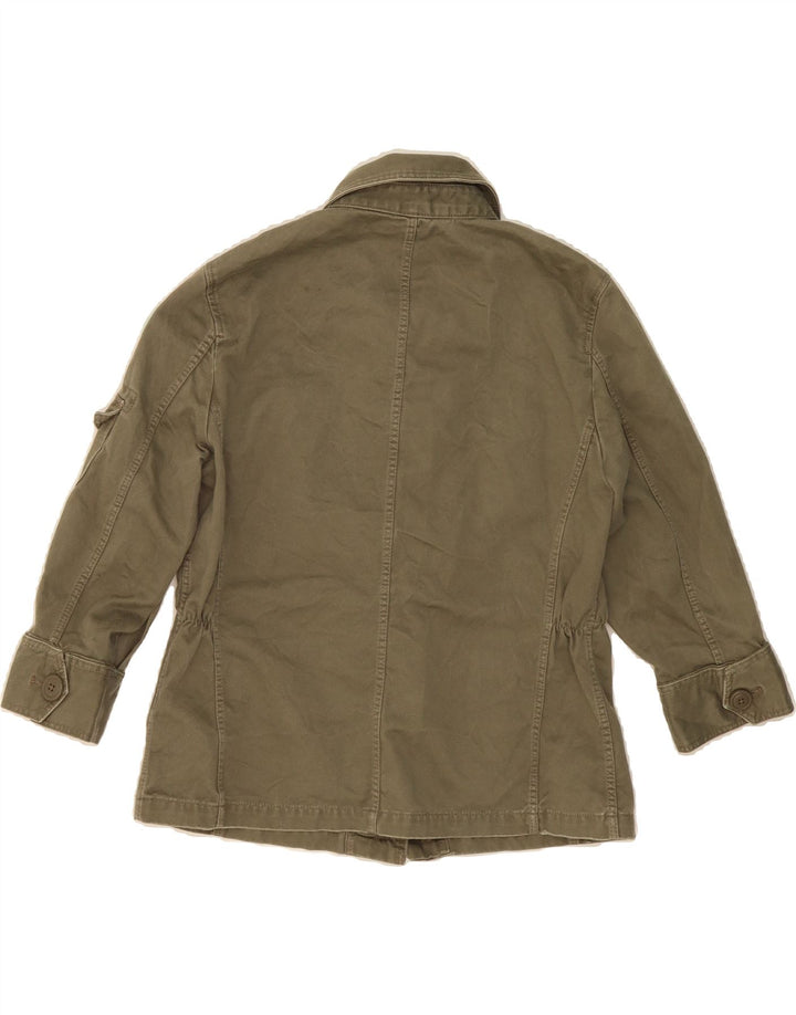 J. CREW Womens 3/4 Sleeve Utility Jacket UK 14 Medium Khaki Cotton Vintage J. Crew and Second-Hand J. Crew from Messina Hembry 