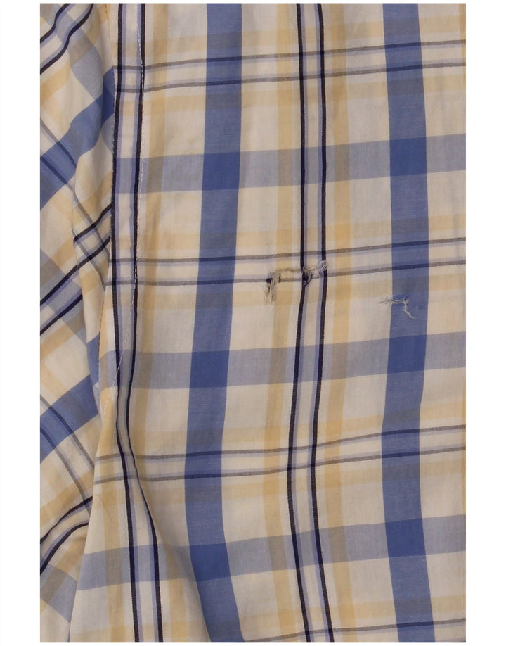 Carrera Chemise à manches courtes pour homme 2XL en coton à carreaux blancs