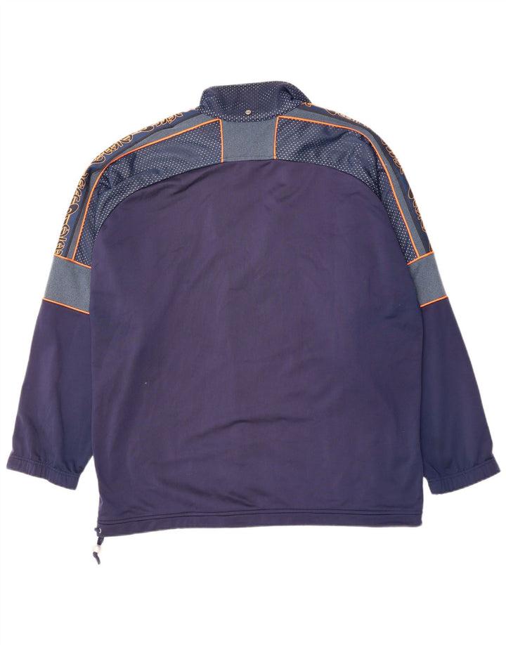 ASICS Veste de survêtement graphique pour homme 2XL Bleu marine Polyester