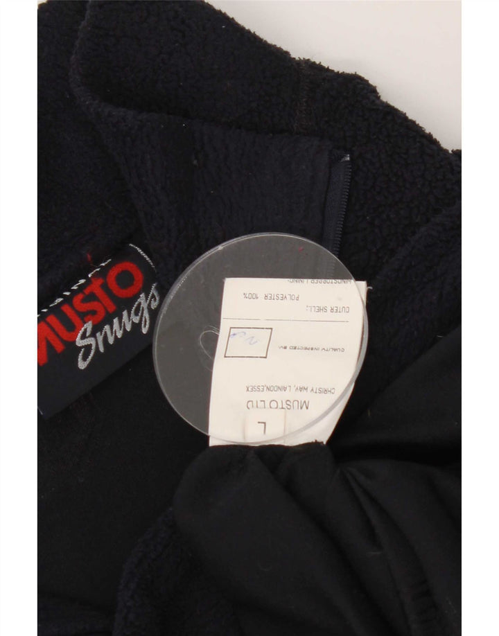 Musto Pull polaire à col zippé pour homme, grand, bleu marine, polyester