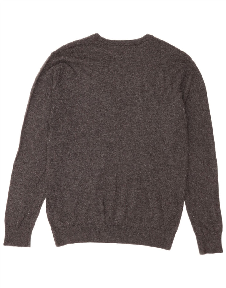 Crew Clothing Pull col bateau pour homme en nylon gris moyen