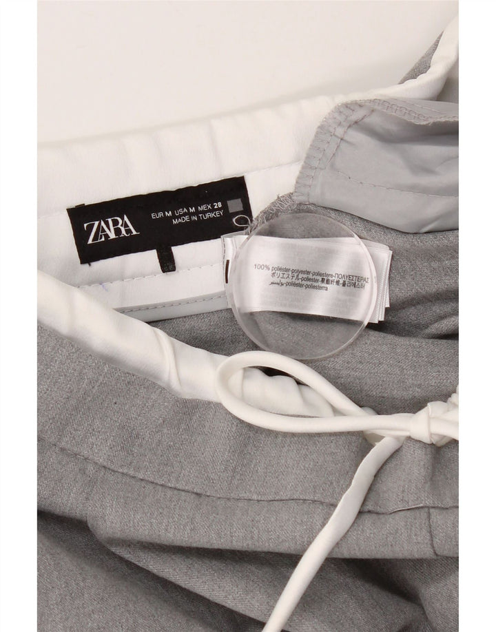 Pantalon Chino Pegged Femme ZARA Moyen W30 L28 Gris Polyester