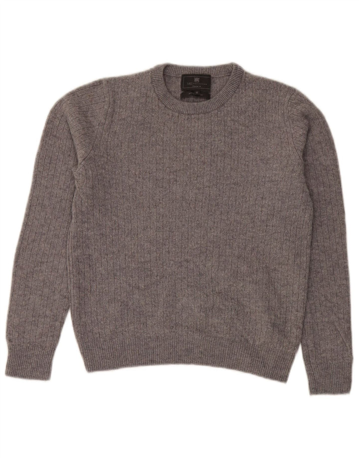 Marks & Spencer Pull court à col rond pour femme Gris moyen UK 14