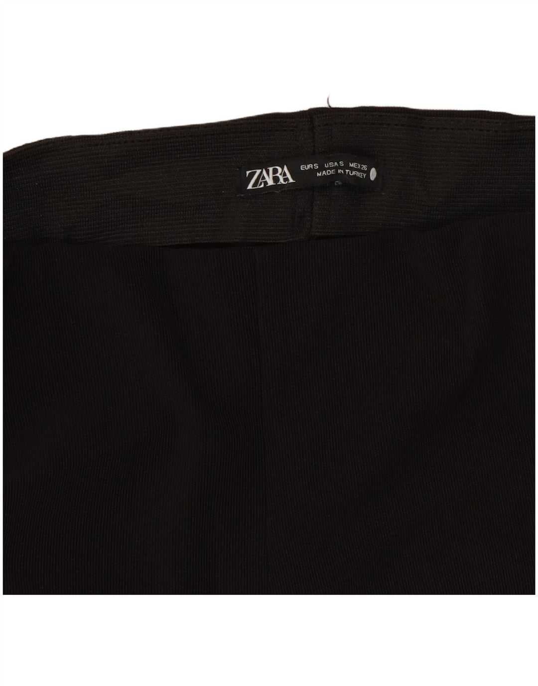 Zara Pantalon décontracté évasé pour femme Petit W26 L30 Noir Polyester