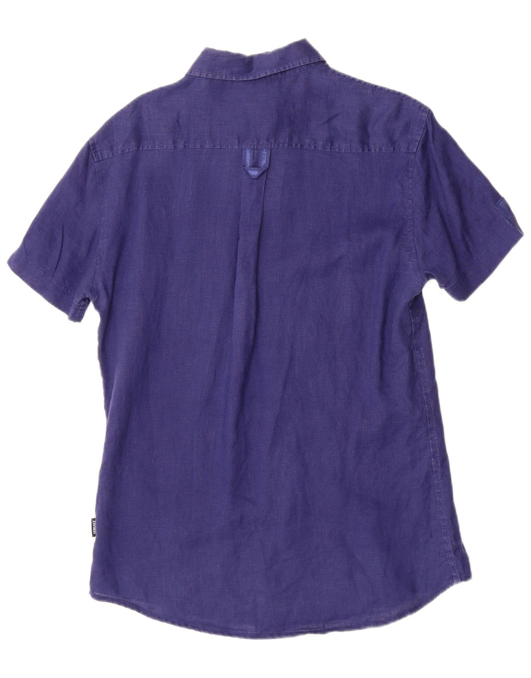 Versace Chemise à manches courtes pour hommes Petit lin bleu marine