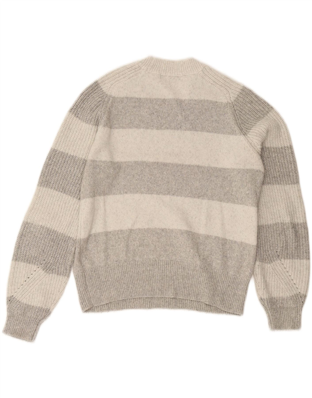 Zara Pull ras du cou pour femme UK 10 Petit gris rayé en polyester
