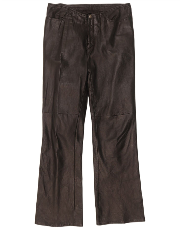 Pantalon en cuir bootcut femme Dakota W30 L31 noir
