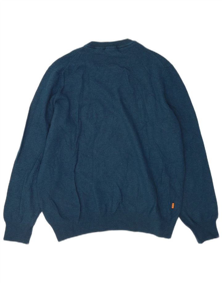 Timberland Pull à col rond pour homme en laine bleue