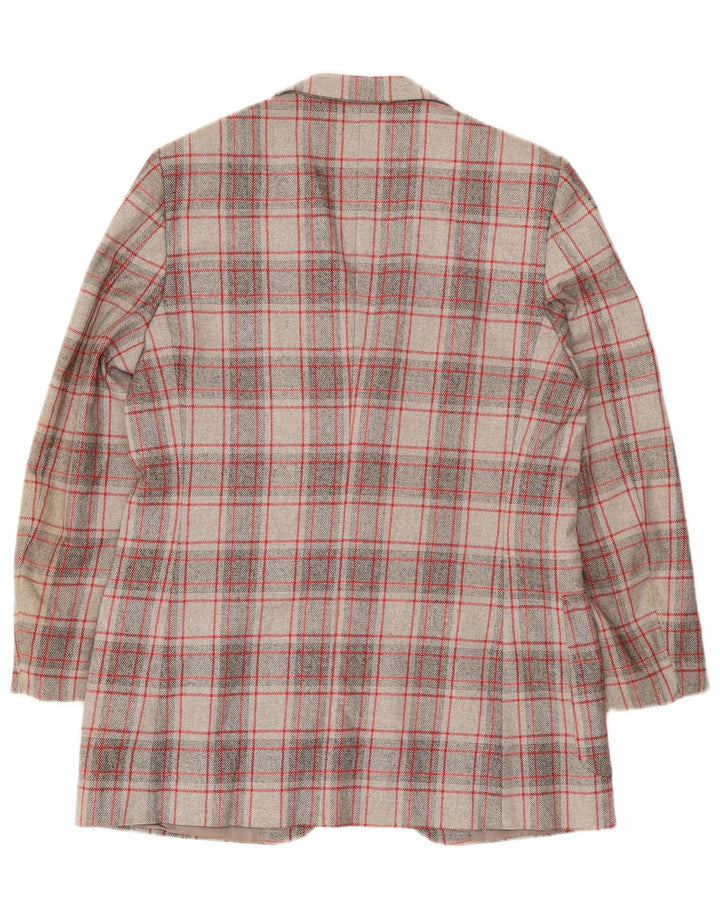 vintage Homme 2 Bouton Blazer Veste IT 52 XL Gris Check