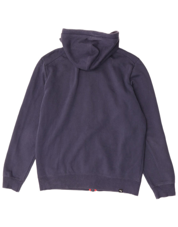 Puma Sweat à Capuche Zippé Graphic Regular Fit Homme Bleu Marine Moyen Coton