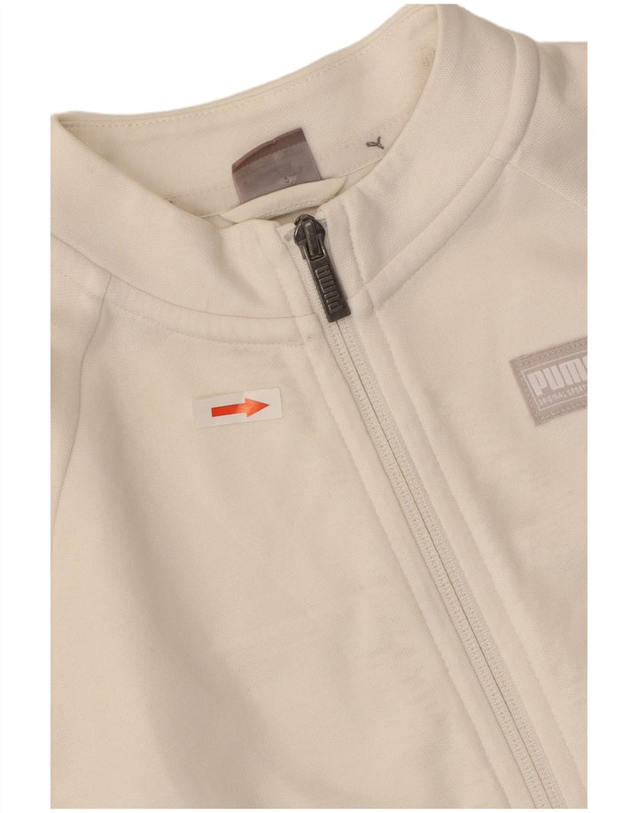 Puma Veste de survêtement surdimensionnée pour femme UK 10 Petit Blanc Polyester