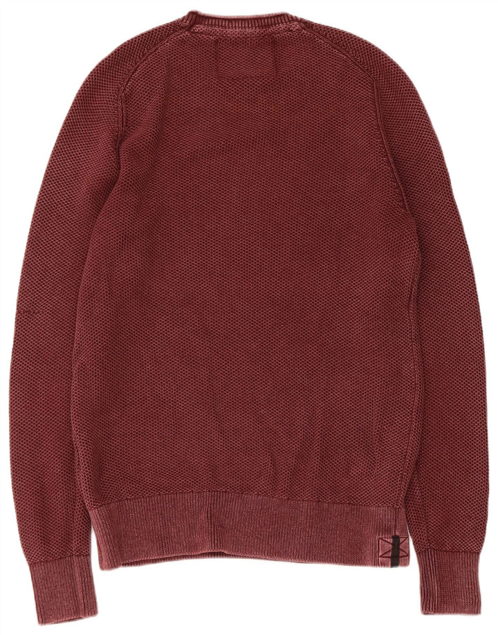Superdry Pull ras du cou pour homme en coton marron Large