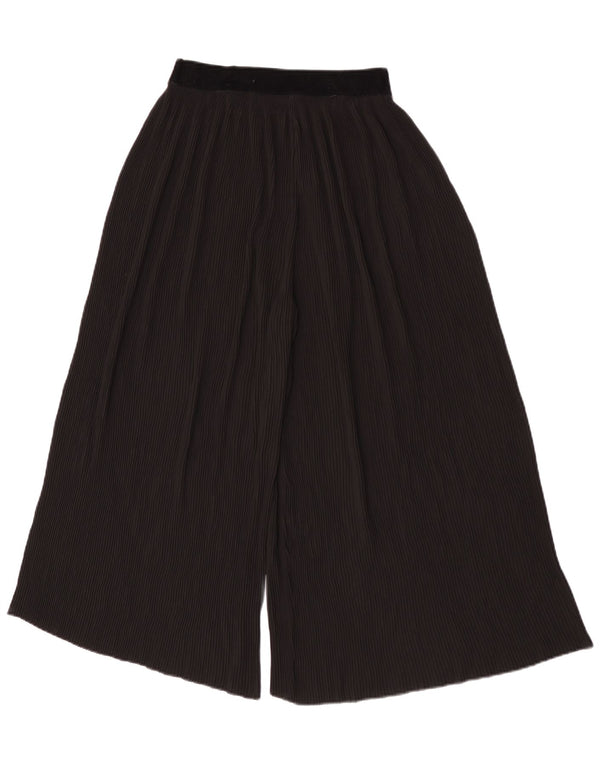 Zara Pantalon Capri Jambe Large Femme Petit W26 L21 Noir