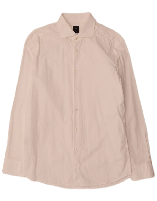 Hugo Boss Chemise coupe régulière sur mesure pour homme Taille 41 16 Grand coton blanc