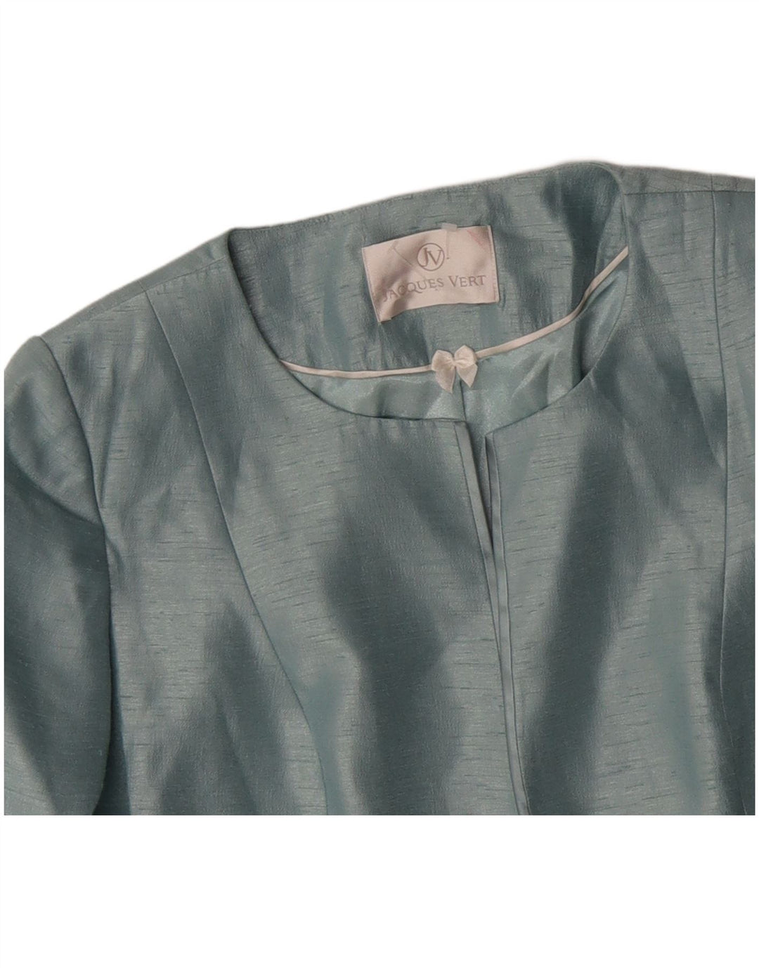 Jacques Vert Veste blazer courte à manches 3/4 pour femme UK 16 Large Bleu Viscose
