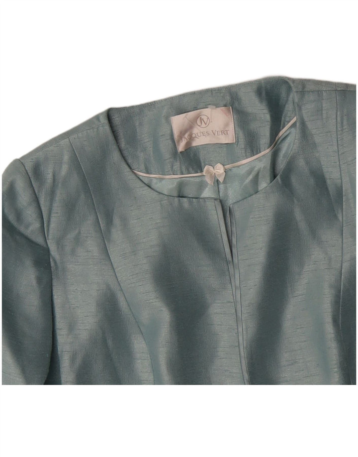Jacques Vert Veste blazer courte à manches 3/4 pour femme UK 16 Large Bleu Viscose