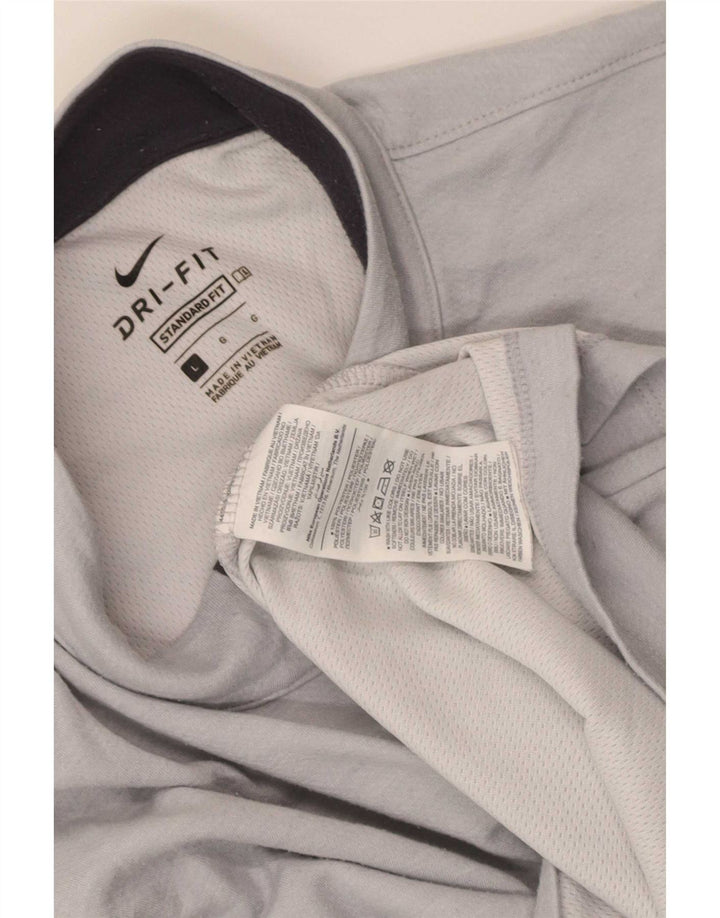 Nike Dri Fit Standard Pull à col zippé pour homme Gris Taille L