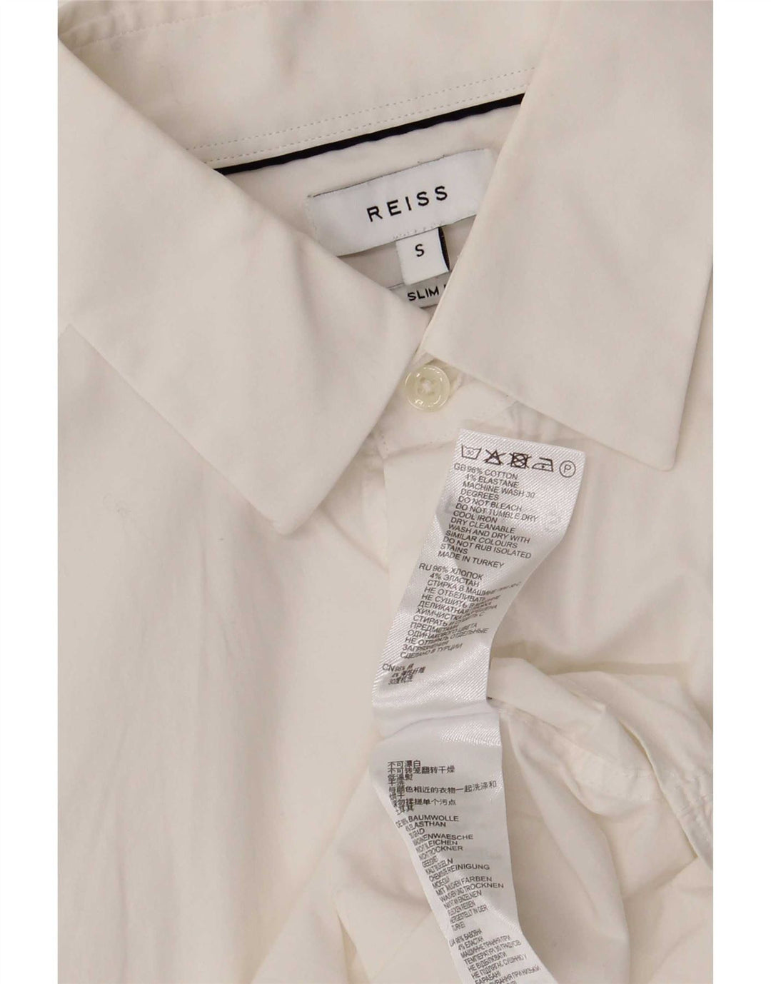 Reiss Chemise Slim Fit Petit Blanc Coton Homme