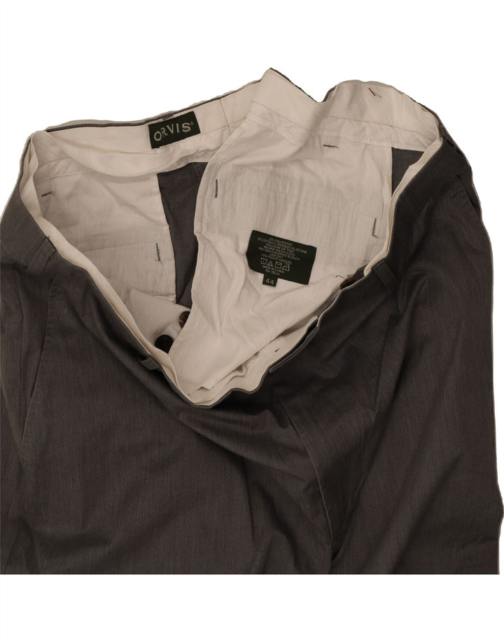 ORVIS Mens Straight Chino Trousers W44 L30  Grey Polyester Vintage Orvis and Second-Hand Orvis from Messina Hembry 