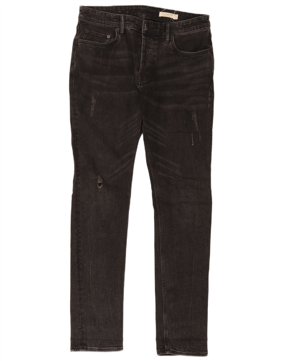 All Saints Jean slim vieilli W30 L32 homme en coton noir