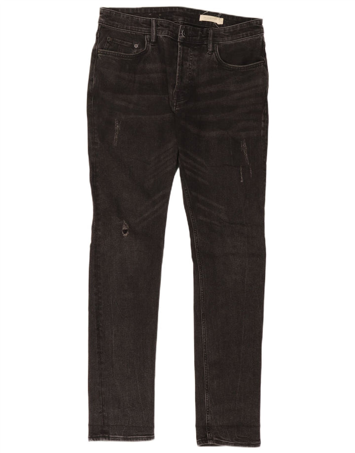 All Saints Jean slim vieilli W30 L32 homme en coton noir