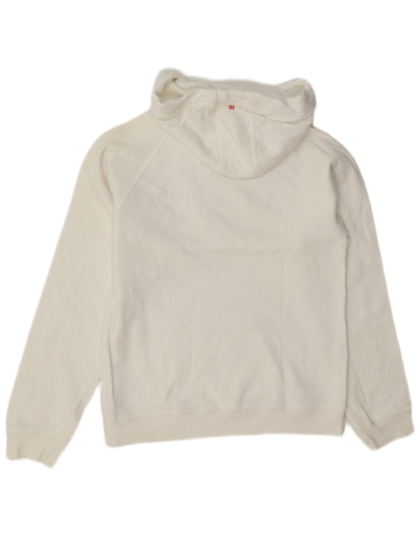 Adidas Pull à capuche graphique pour femme UK 12 en coton blanc moyen