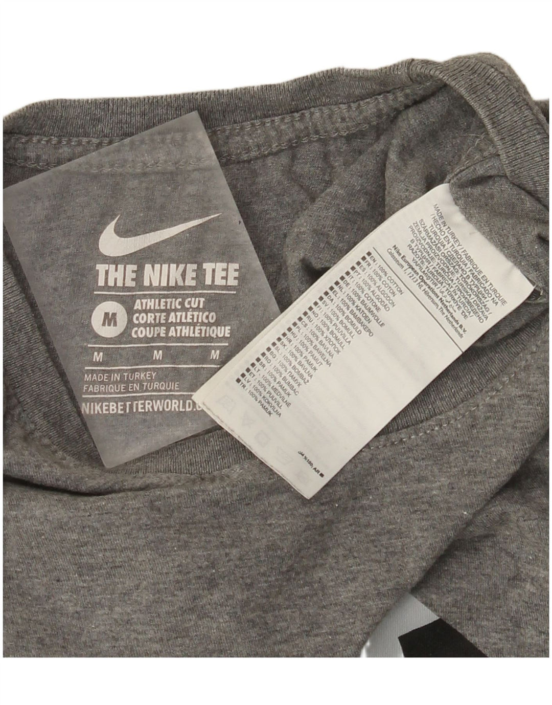 Nike Homme Athletic Cut Graphic T-Shirt Haut Gris Moyen Moucheté Coton