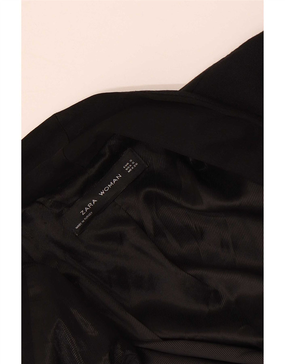 Zara Veste Blazer Ouverte Femme UK 10 Petit Noir