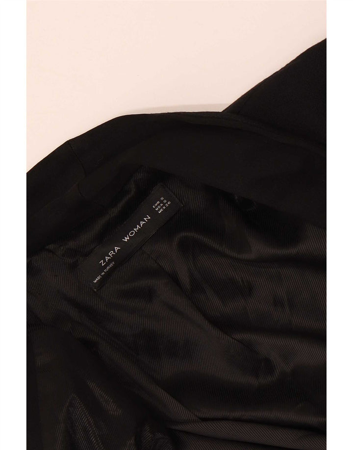 Zara Veste Blazer Ouverte Femme UK 10 Petit Noir