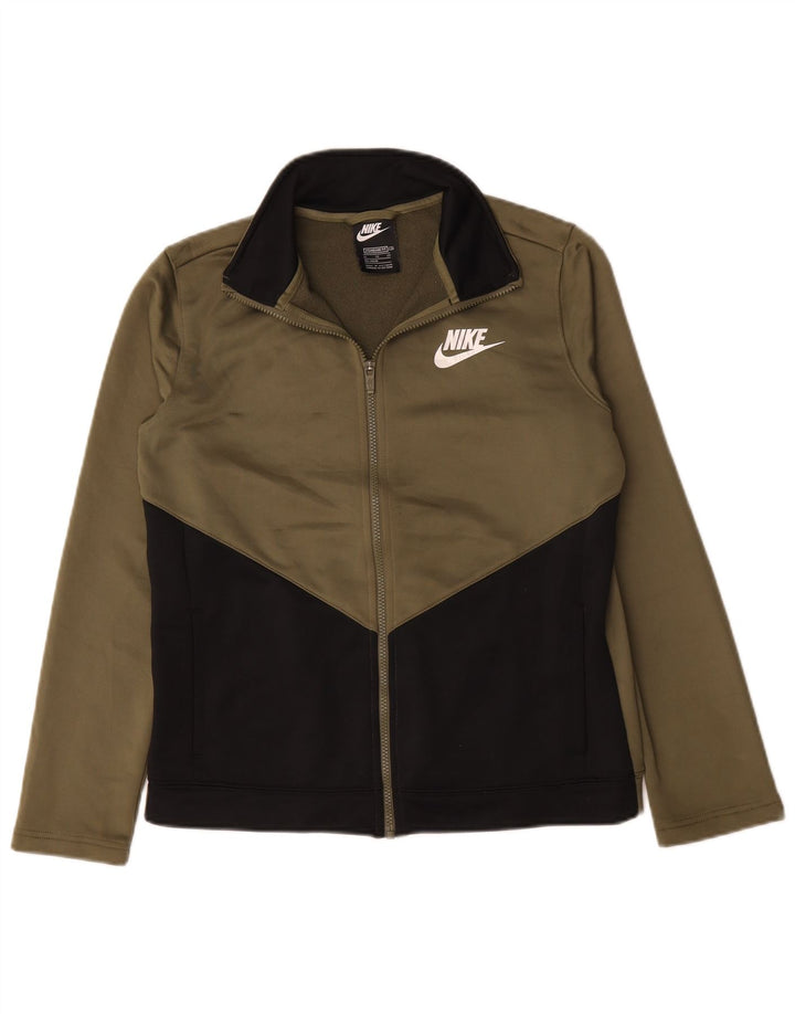 Veste de survêtement Nike pour garçon 13-14 ans XL Kaki Colourblock Polyester