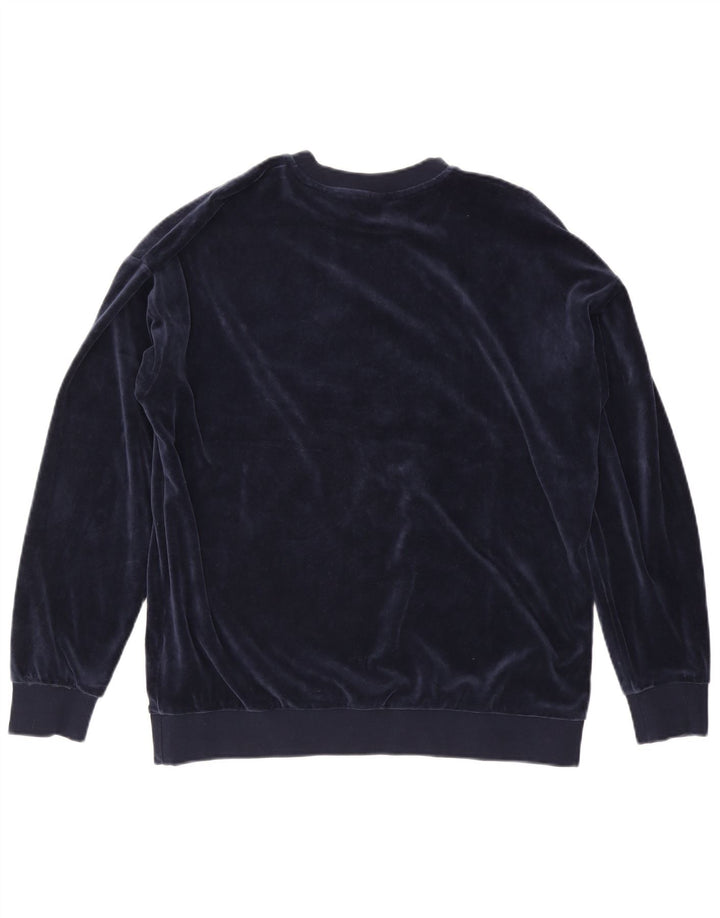 ADIDAS Sweat-shirt graphique surdimensionné pour femme UK 12 Bleu marine moyen