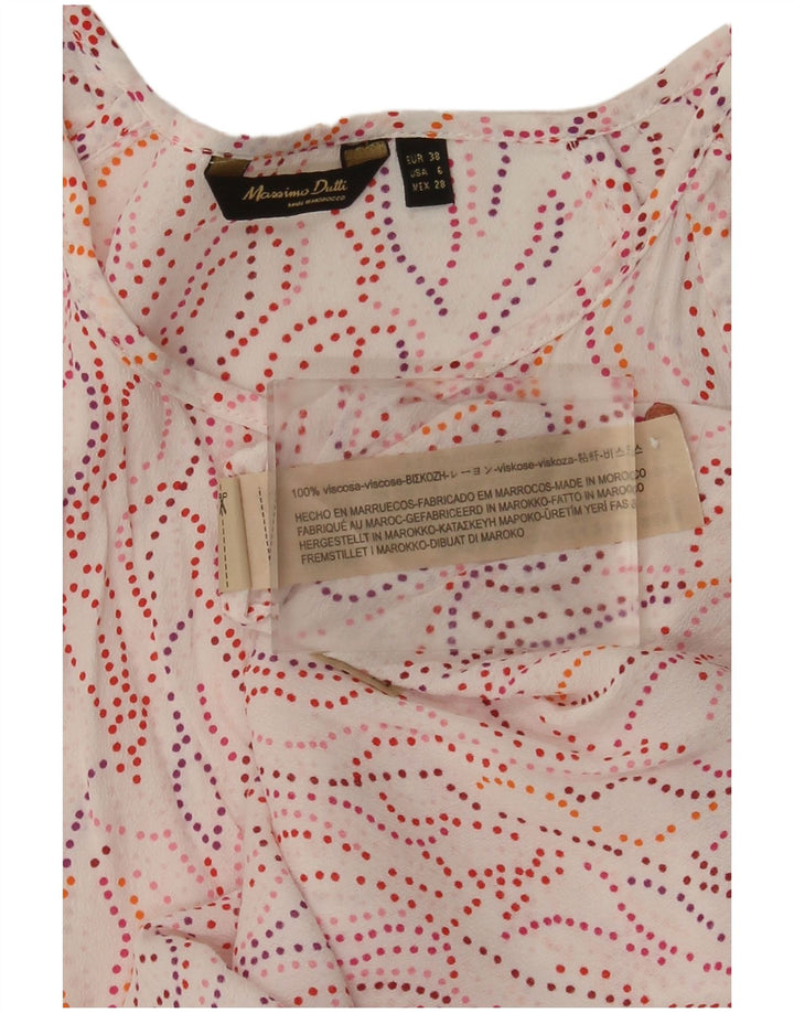 Massimo Dutti Chemisier à motif abstrait pour femme EU 38 Petite Viscose Blanche
