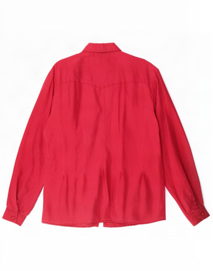 Blouse chemise femme vintage IT 46 Grande soie rose