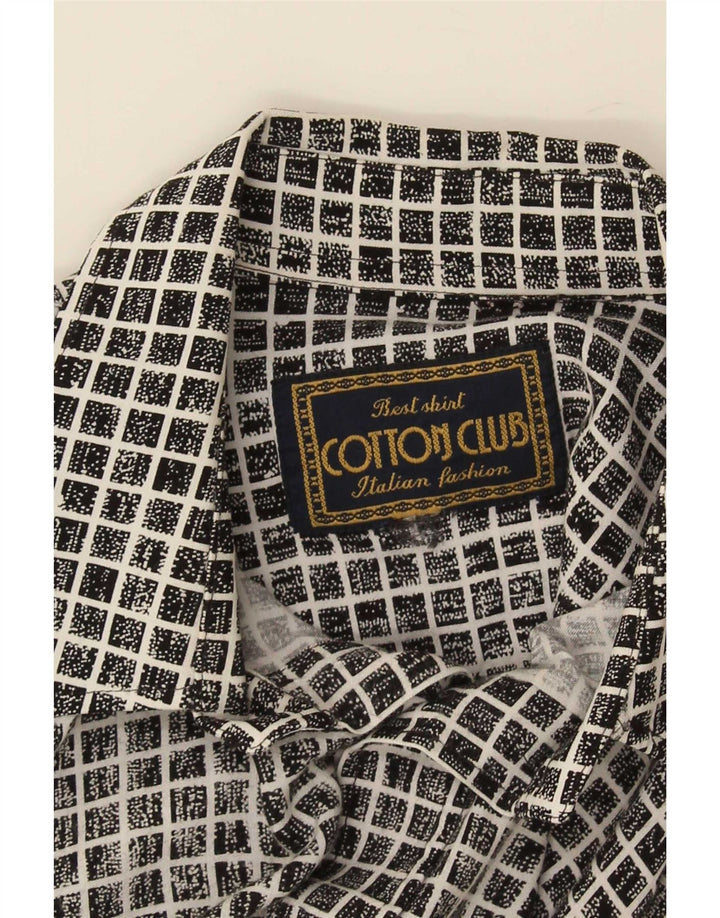 Cotton Club Chemise à manches courtes pour homme Grand vichy noir