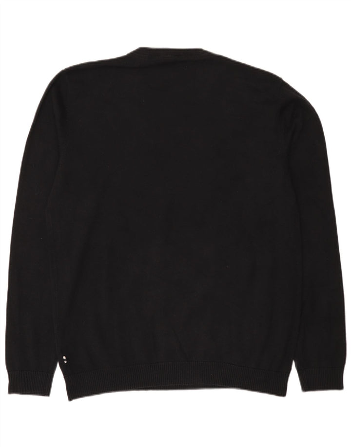 Jack & Jones Pull col V pour homme en coton noir Taille L