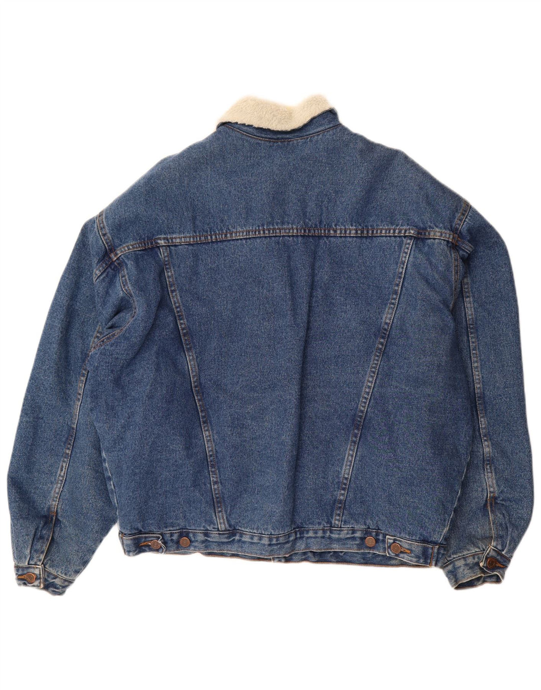 vintage Mens Denim Sherpa Veste UK 42 XL Bleu