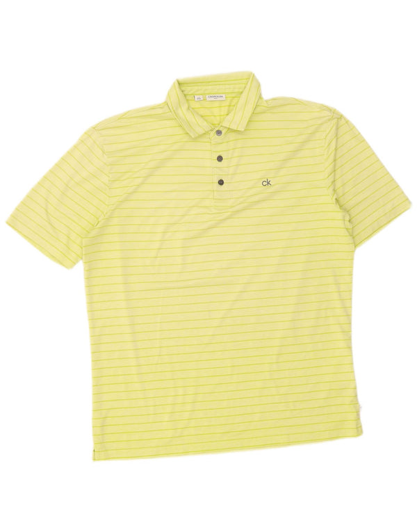 Calvin Klein Polo Homme Grand Jaune Rayé Polyester