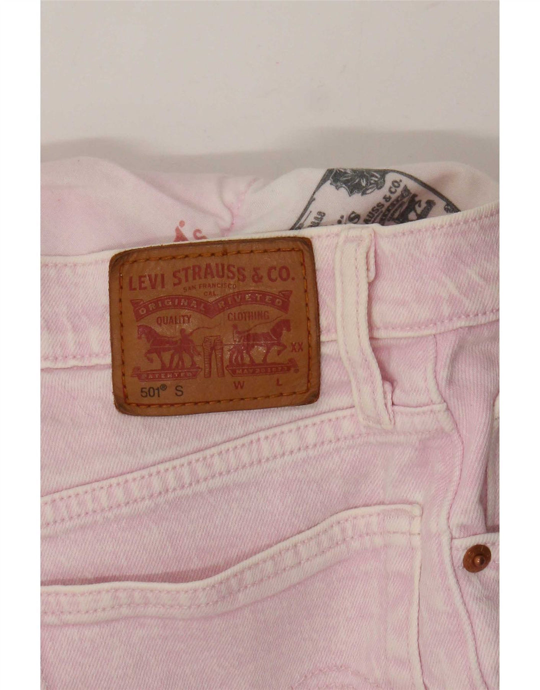 Levi's Jean Droit 501 Femme Rose Petit W27 L29