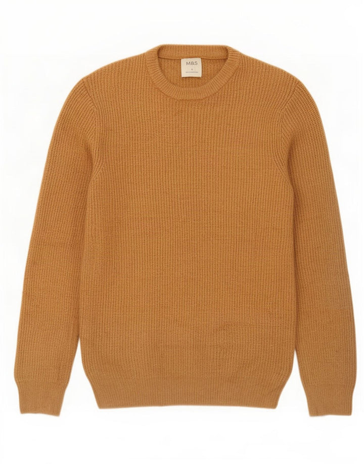 Marks & Spencer Pull Col Ras du Cou Homme Petit Jaune Polyamide
