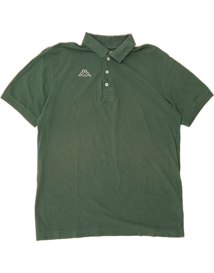 KAPPA Mens Polo Shirt 2XL Green Cotton Vintage Kappa and Second-Hand Kappa from Messina Hembry 