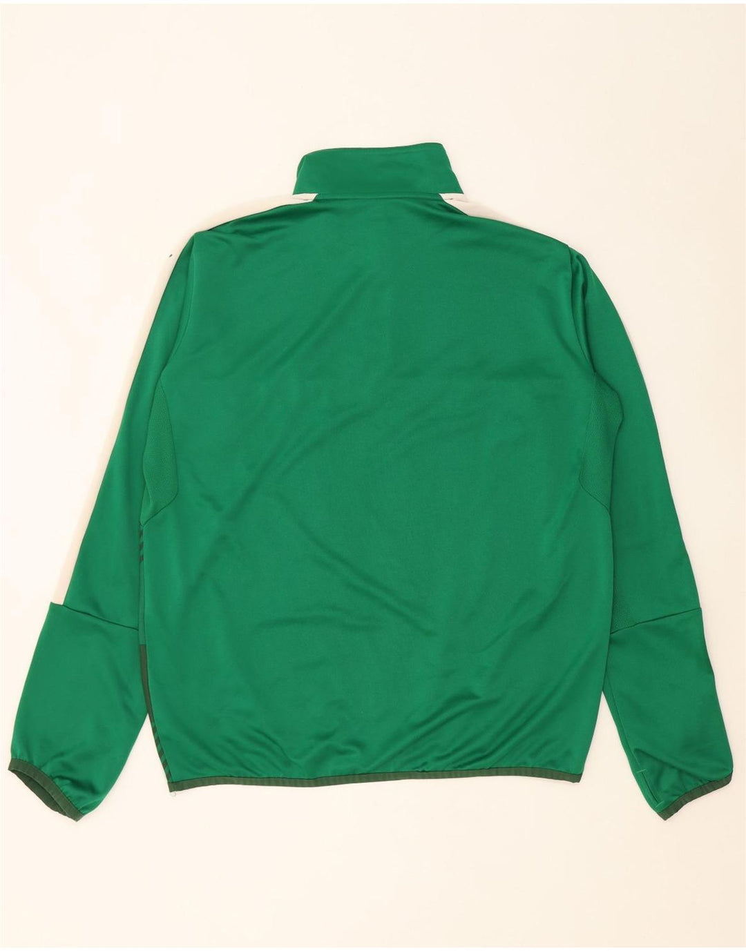 Puma Haut de survêtement à col zippé pour homme XL Vert Colorblock Polyester