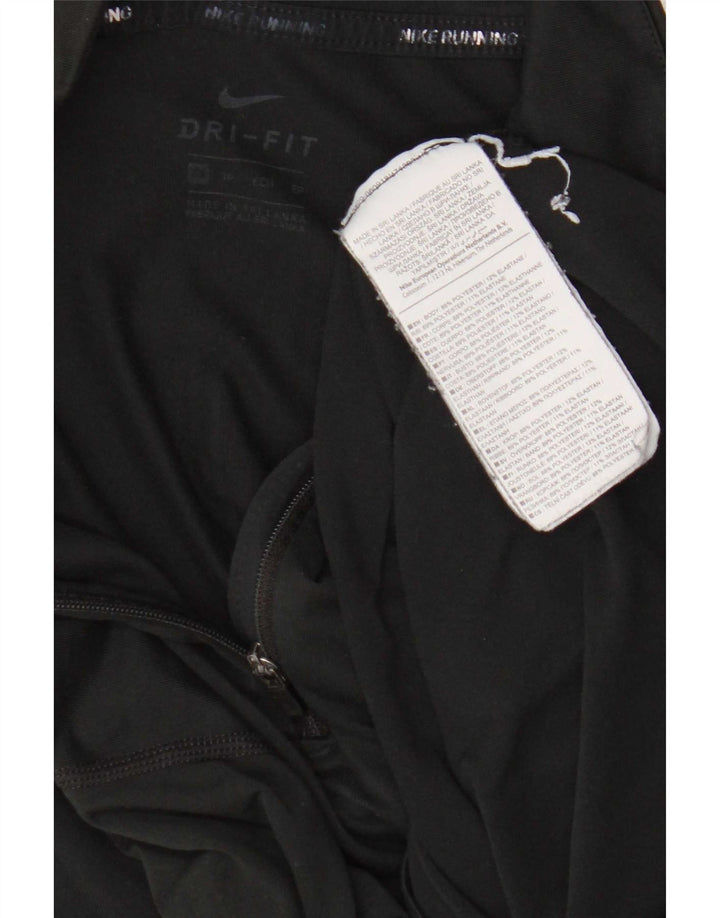 Haut de survêtement Nike Dri Fit à col zippé pour femme UK 6 XS Noir Polyester